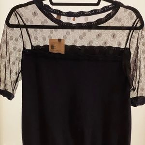 Anthropologie sheet Navy top